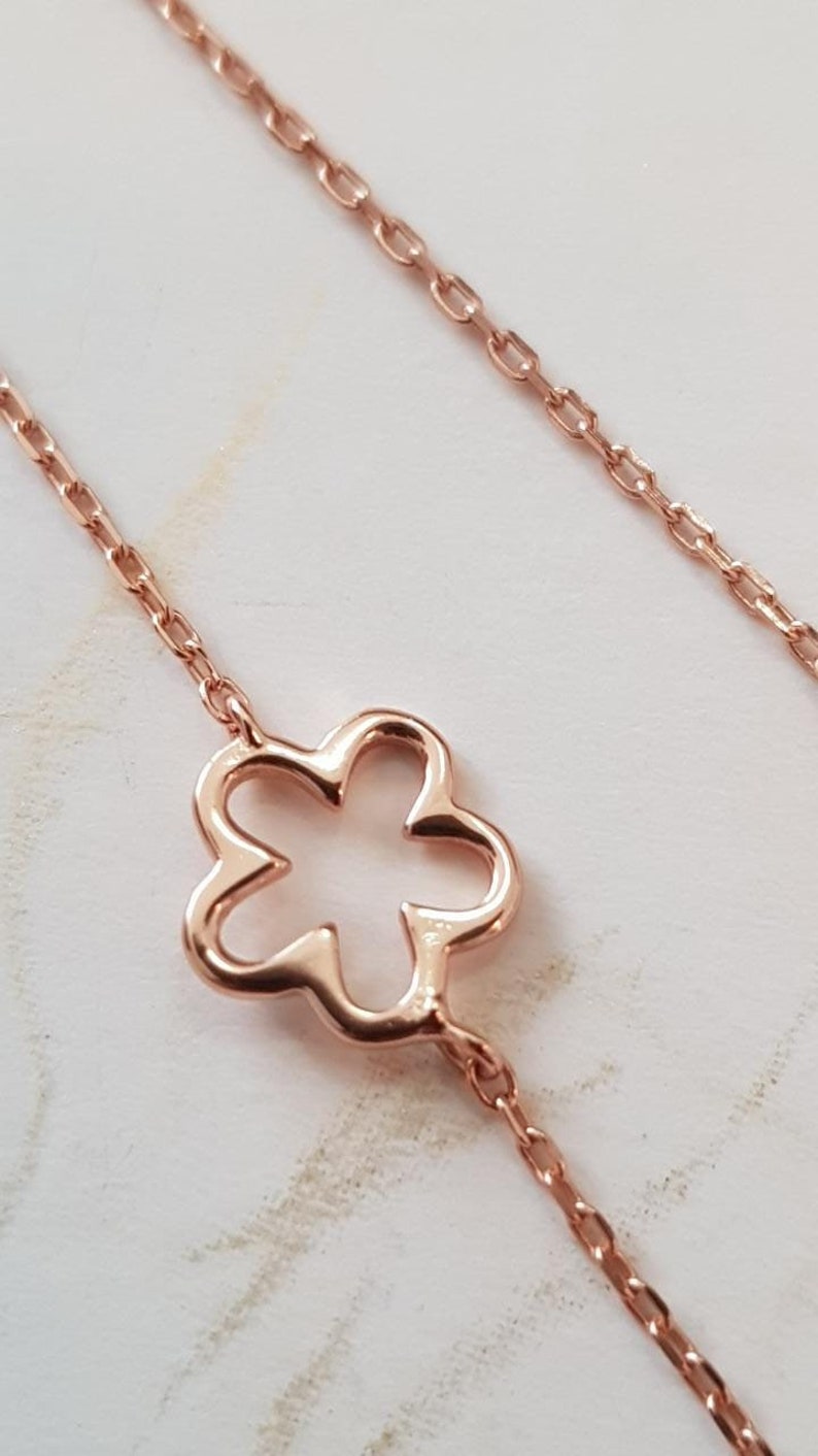 Rose Gold Daisy Necklace Flower Necklace Rose Gold Plated Etsy