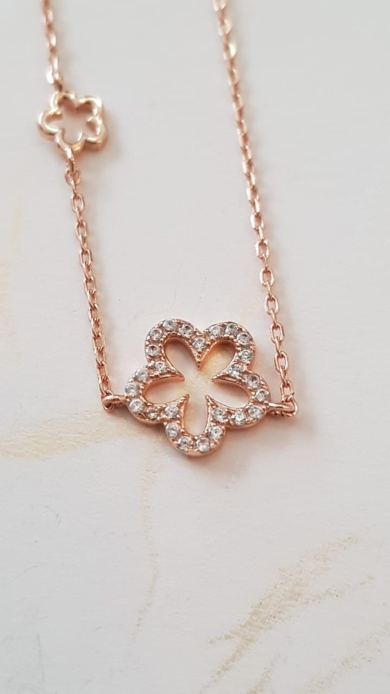 Rose Gold Daisy Necklace Flower Necklace Rose Gold Plated Etsy