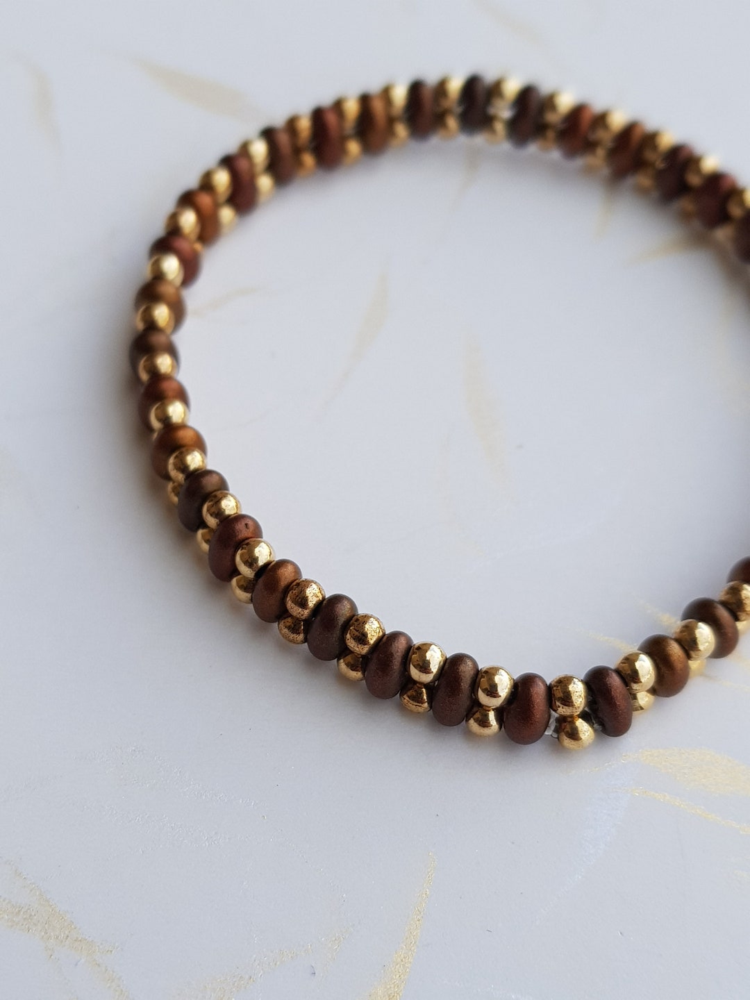 Copper Gold Bracelet Copper Bead Bracelet 14k Goldfilled Etsy UK