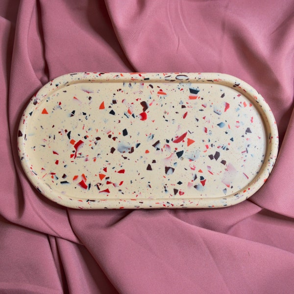 Warm colors Terrazzo trinket, jewelry, catch-all tray