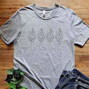 Birch Tree T-shirt - Printed in the US - Unisex Jersey Short Sleeve Tee - Christmas gift - Birthday gift - Nature Art Tshirt
