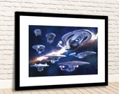 Star Trek Evolution of the Star Ship Enterprise Variations Framed Photo Print Poster