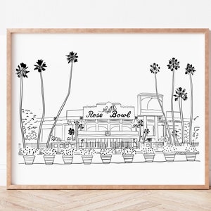 Rose Bowl Stadium Pasadena, California Descarga de impresión de arte minimalista