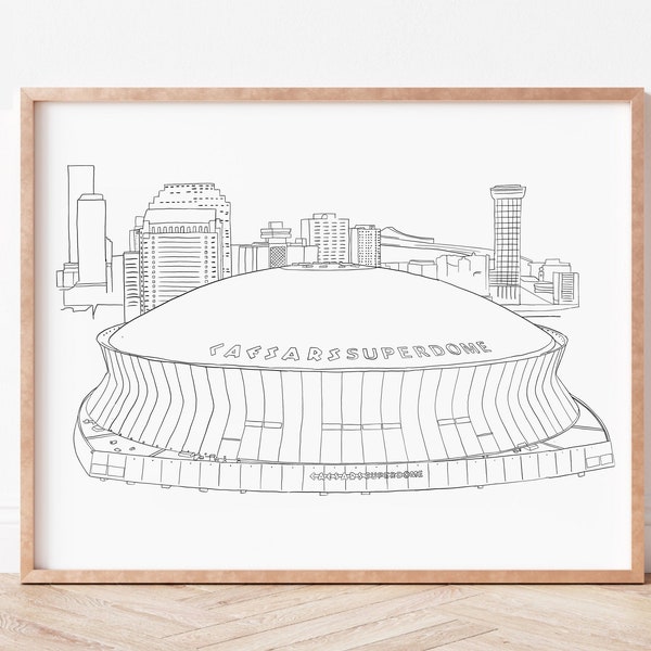 Caesars Superdome Stadium New Orleans Louisiana Minimalist Art Print Download