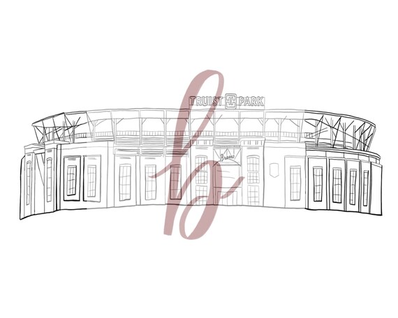 Truist Park Atlanta Georgia Braves Minimalist Art Print 