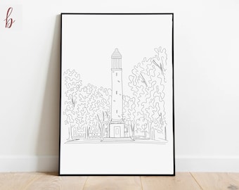 Denny Chimes Tuscaloosa Alabama Crimson Tide Minimalist Art Print Download