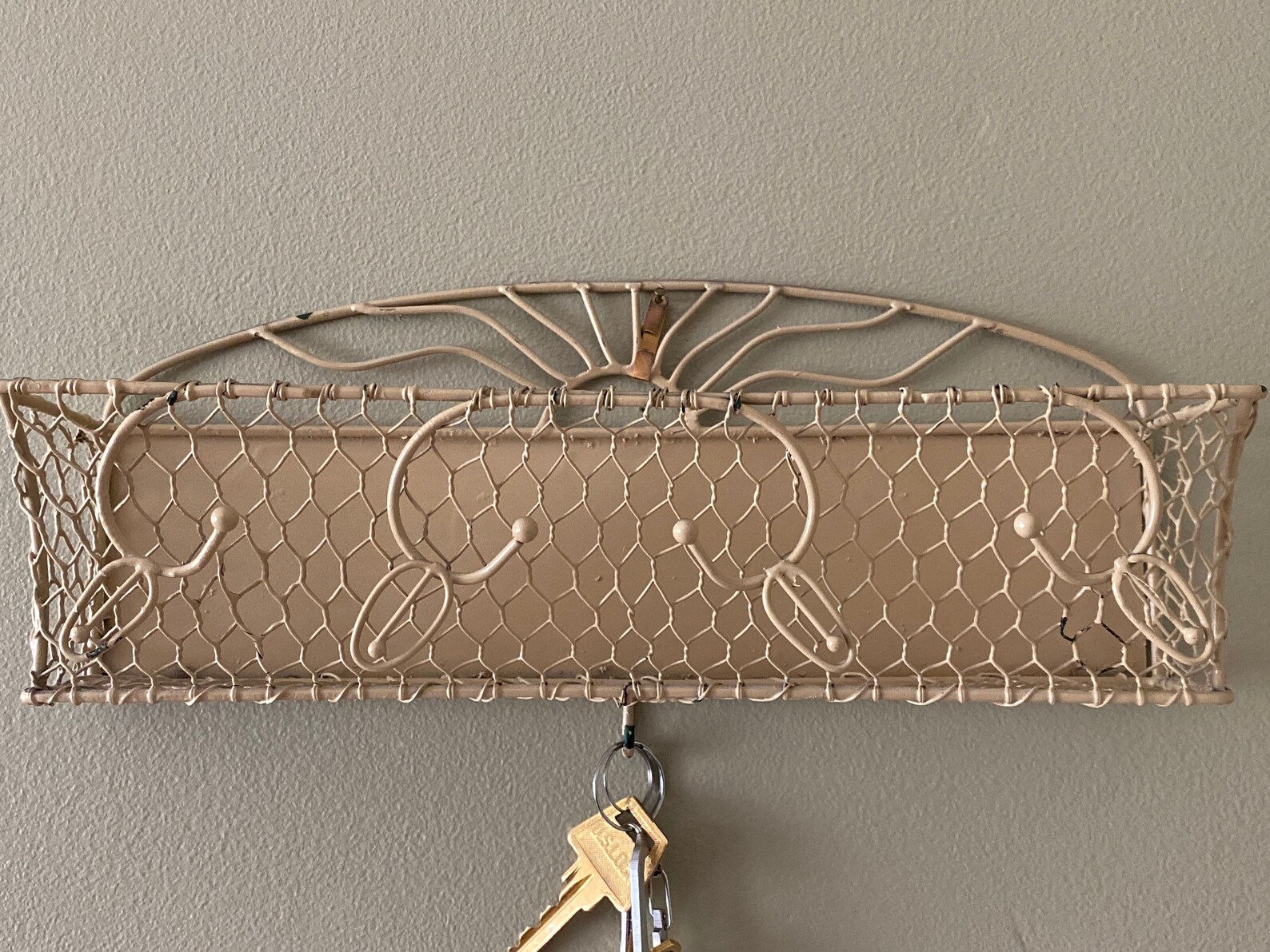 Vintage Wire Wall Organizer Basket Etsy