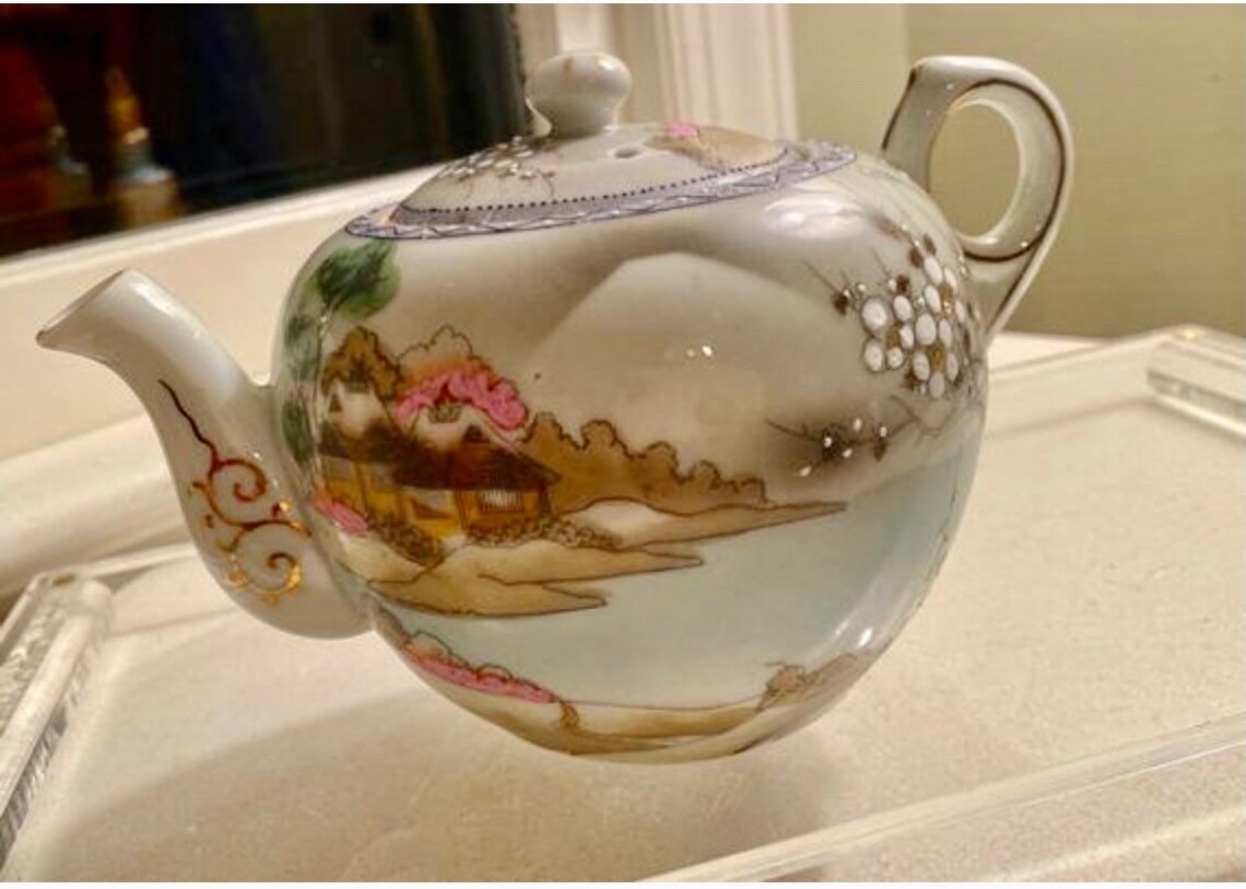 Nippon Hand Painted Teapot Japan Etsy