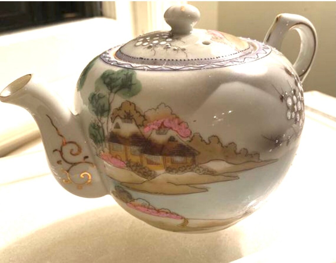 Nippon Hand Painted Teapot Japan Etsy