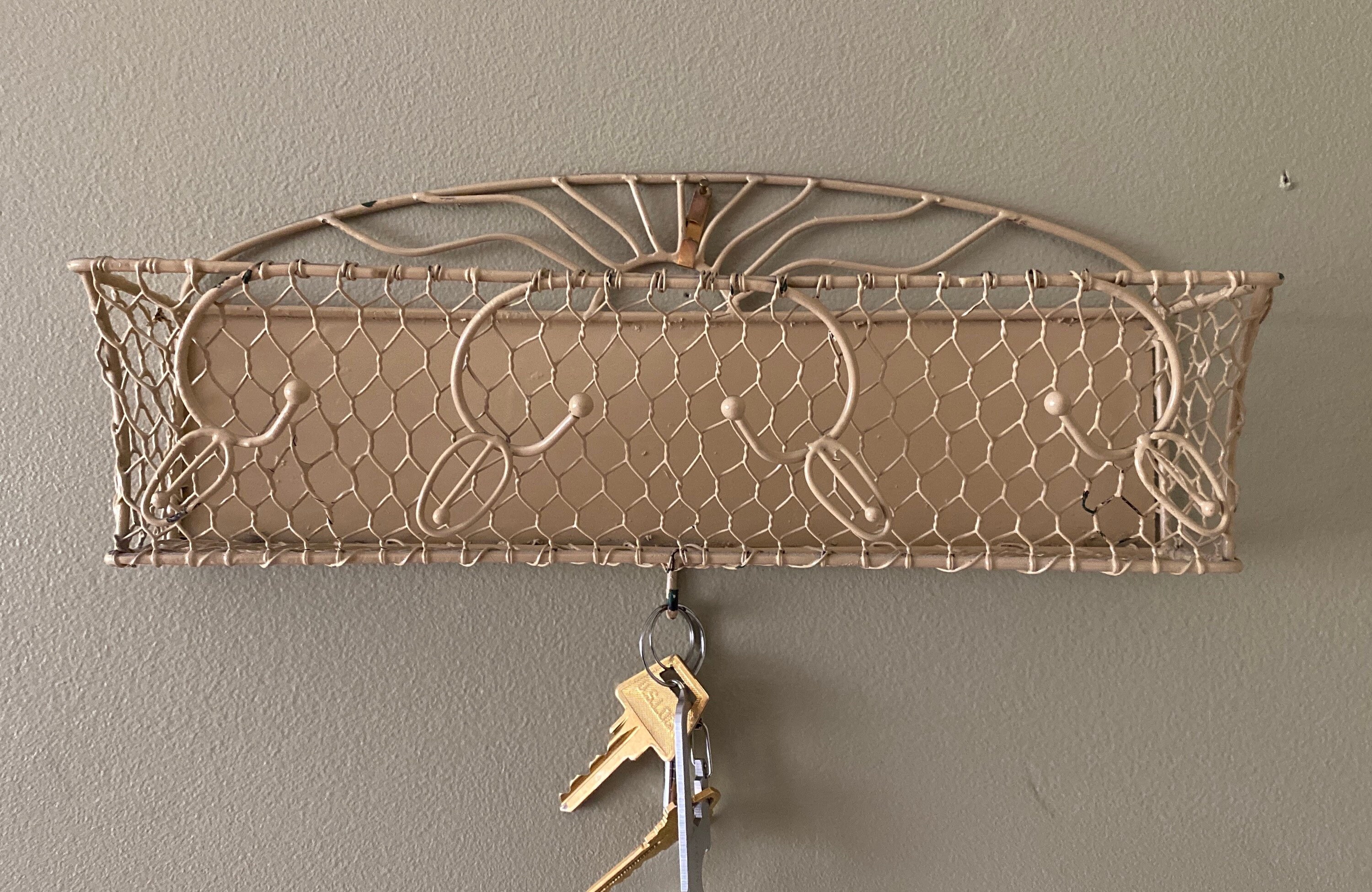 Vintage Wire Wall Organizer Basket Etsy