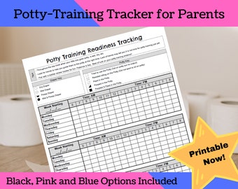 Potty Training Tracker for Toddlers: Readiness Tracking Sheet (Digital Download)