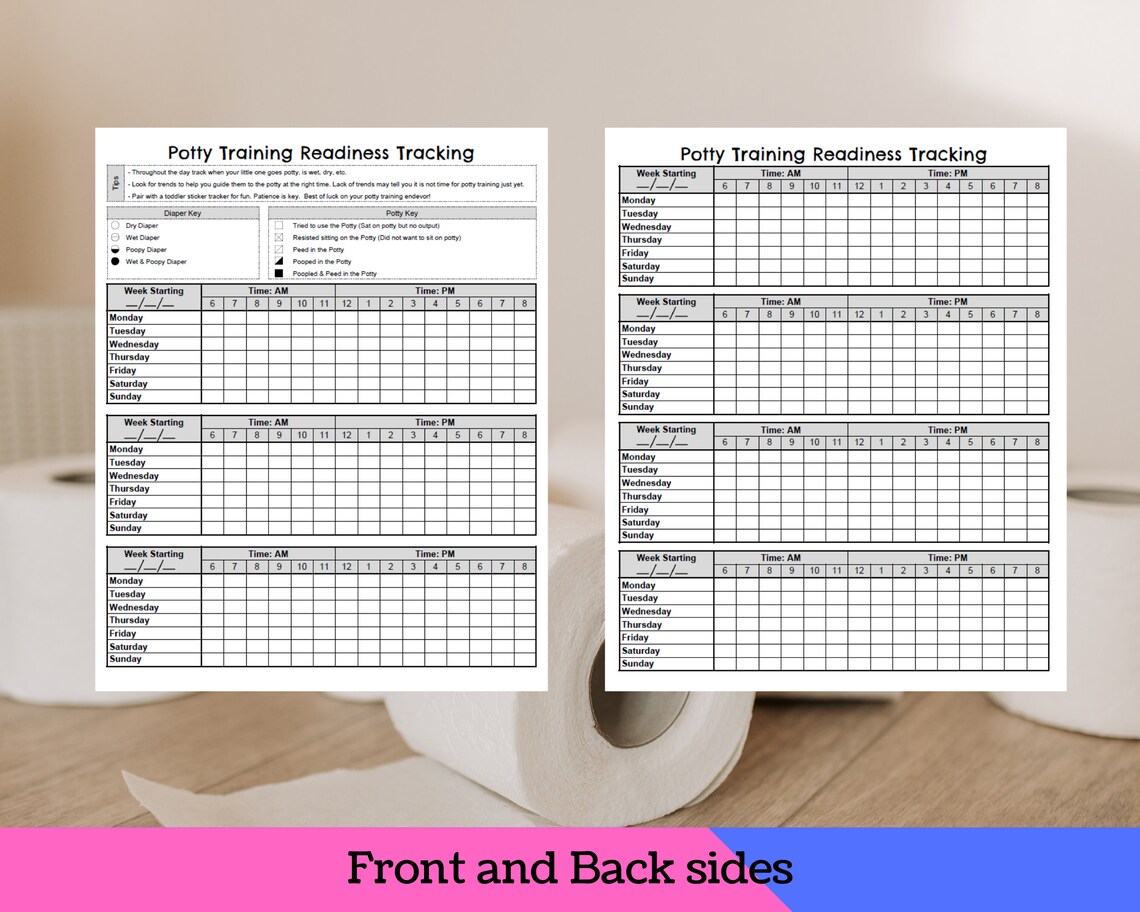 Pottytraining Readiness Tracker for Parents Printable Kids Toilet