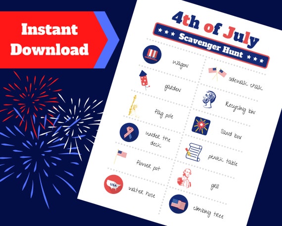4th of July Scavenger Hunt Kid Treasure Hunt