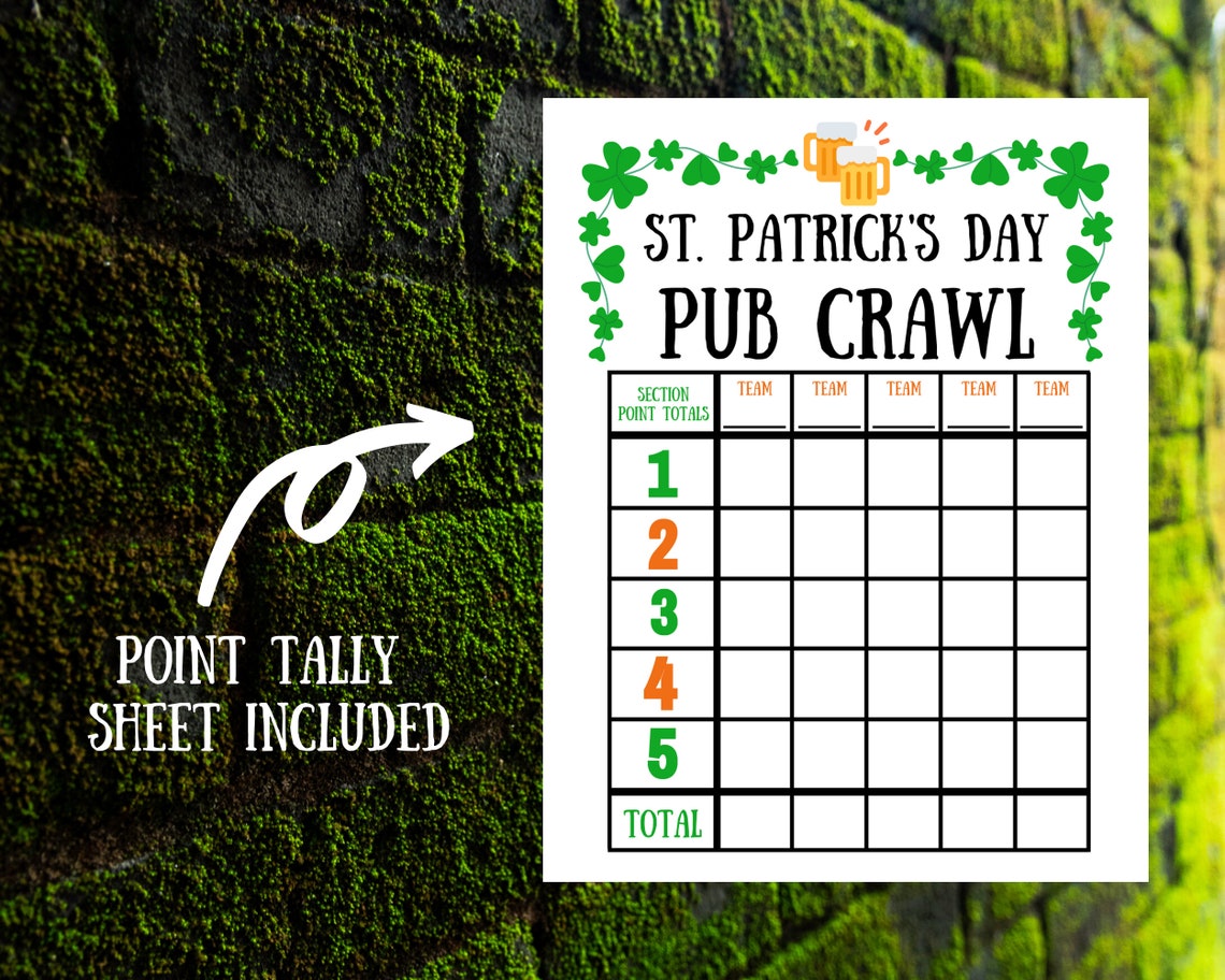 St. Patricks Day Bar Crawl College Pub Crawl St. Pattys Etsy