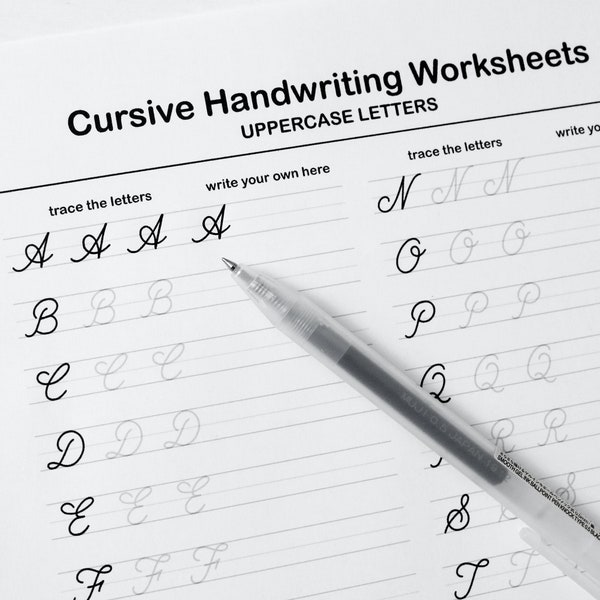 Printable Cursive Worksheets–9 Pages (Letters and Words) | For Middle School Kids and Up + Adults | *PDF File Only*