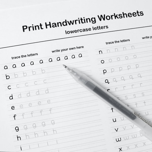 Printable Handwriting Worksheets–5 Pages (Letters, Words, and Sentences) | For Middle School Kids and Up + Adults | *PDF File Only*