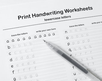 Printable Handwriting Worksheets–5 Pages (Letters, Words, and Sentences) | For Middle School Kids and Up + Adults | *PDF File Only*