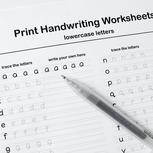 printable handwriting worksheets5 pages letters words and etsy