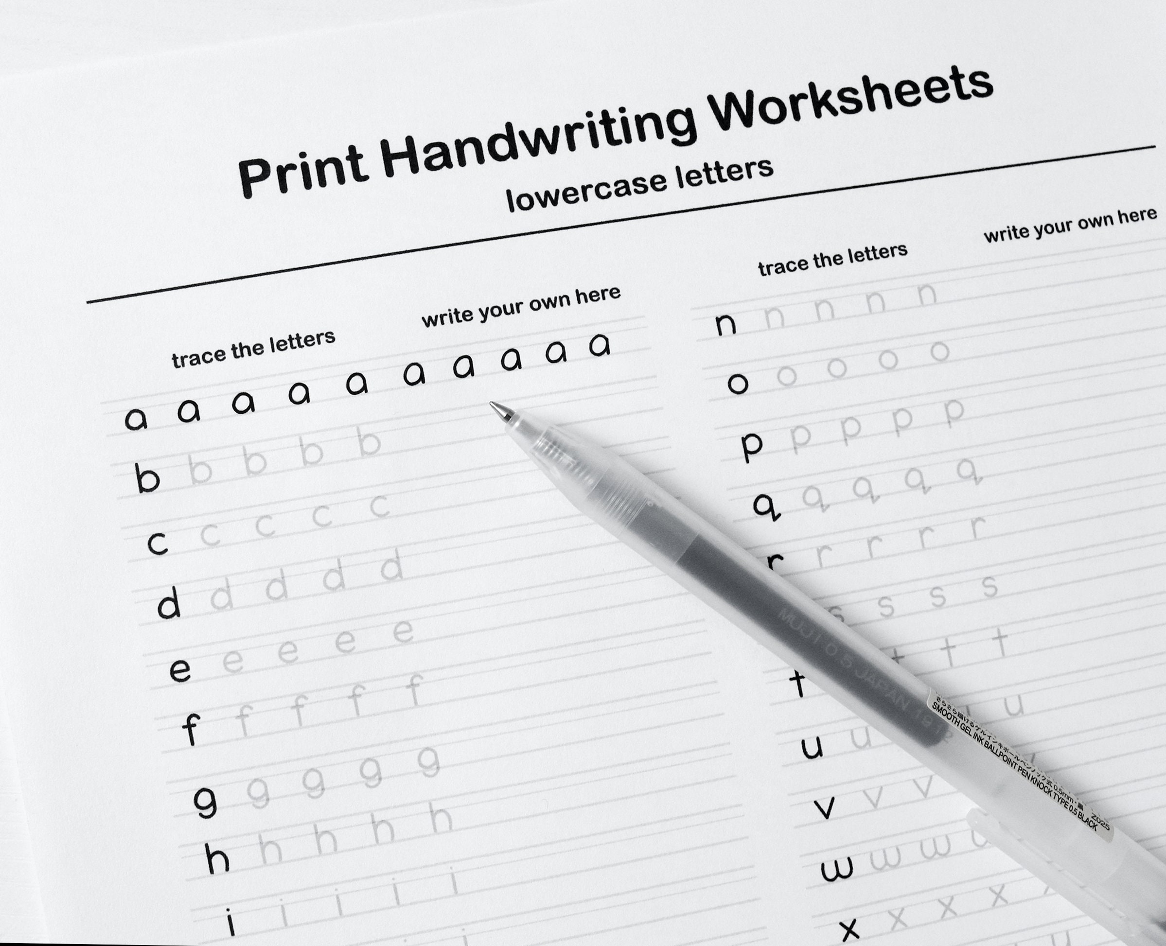 Printable Handwriting Worksheets5 Pages letters, Words, and Sentences for  Middle School Kids and up Adults PDF File Only 