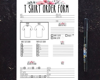 Download Shirt Order Form Etsy
