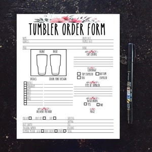 Tumbler Order Form