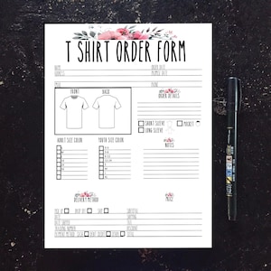 Tshirt Order Form
