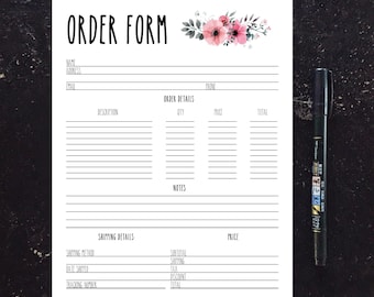 floral order form etsy