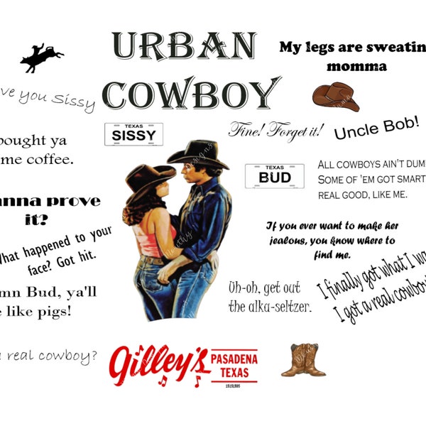 Urban Cowboy EDITABLE svg with jpeg and png included in bundle. Please read description.