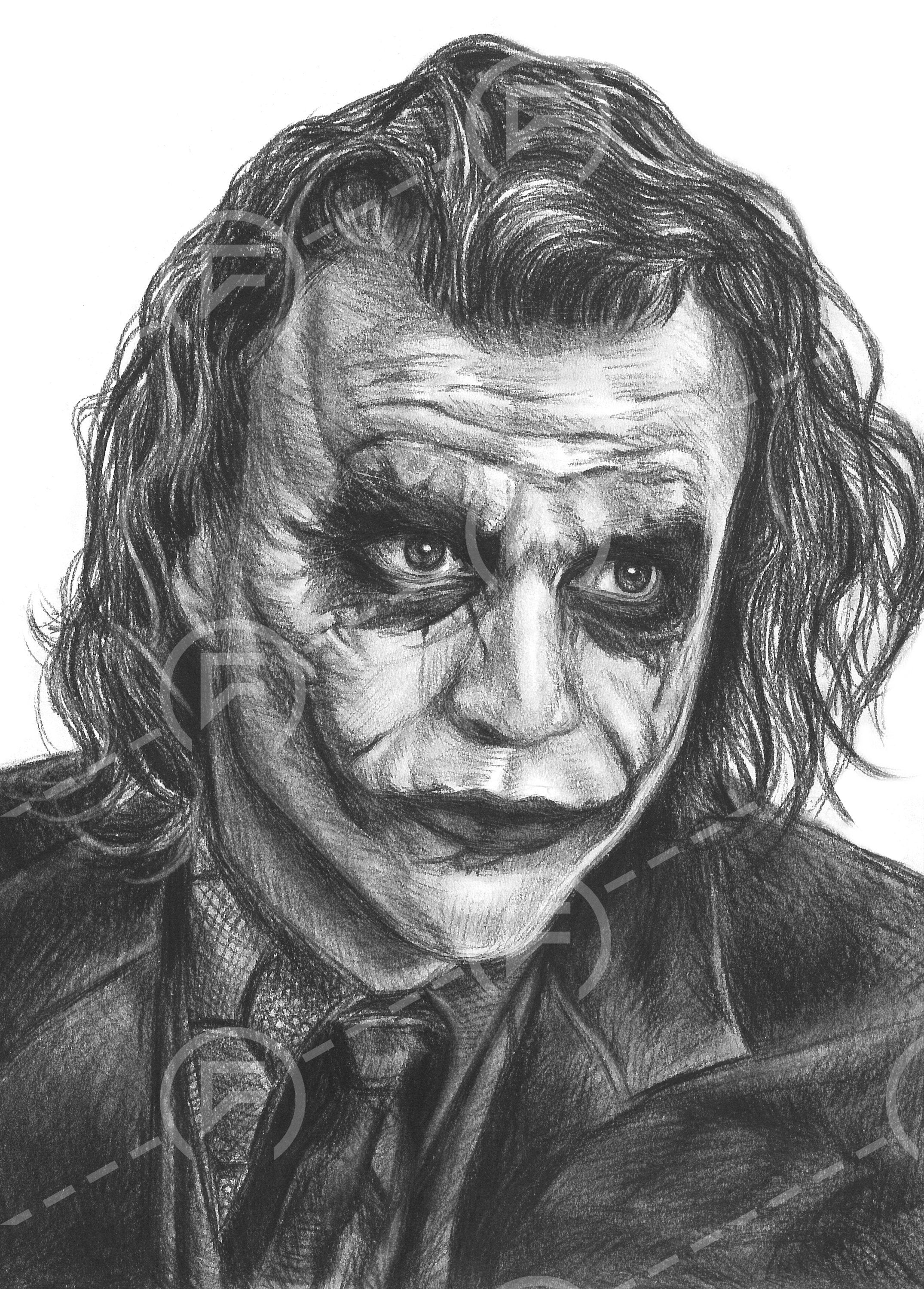 Heath Ledger Joker Drawing Sketch - Drawing Skill