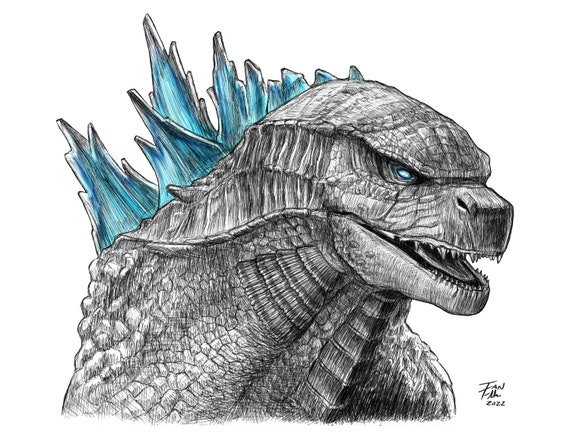 Godzilla King of Monsters Fine Art Print Monster Gojira Artwork Etsy