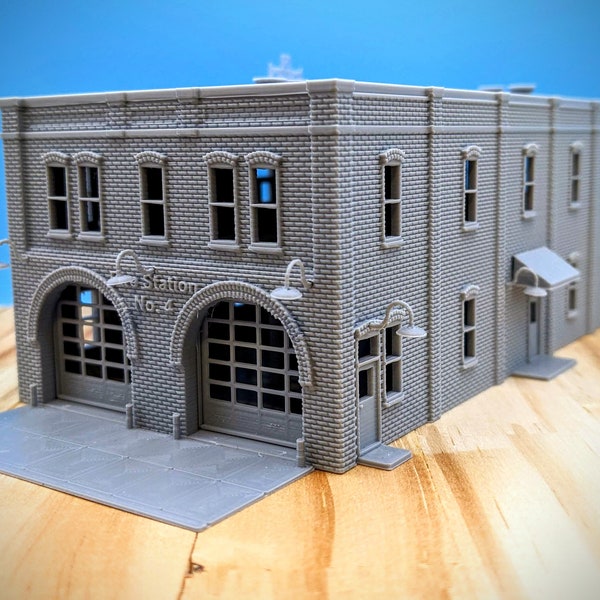 HO-Scale - Fire Station #4 Austin Texas - 1:87 Scale Building House