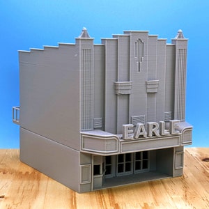 N Scale - North Carolina Mt Airy Earle Movie Theater - 1:160 Scale Building
