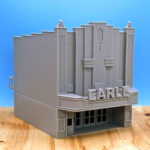 HO Scale - North Carolina Mt Airy Earle Movie Theater - 1:87 Scale Building