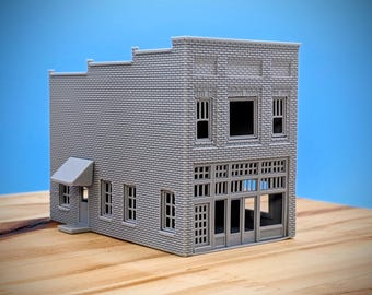 N-Scale - Marshall NC Brick Main Street Store #1 - 1:160 Scale Building