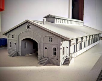 Instalación de transferencia de carga de PRR Steubenville, OH - Escala N - Edificio a escala 1:160