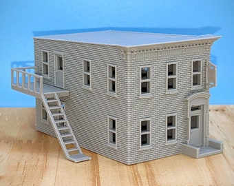 HO Scale - York Pennsylvania Small Office and Apartment - 1:87 Scale Building