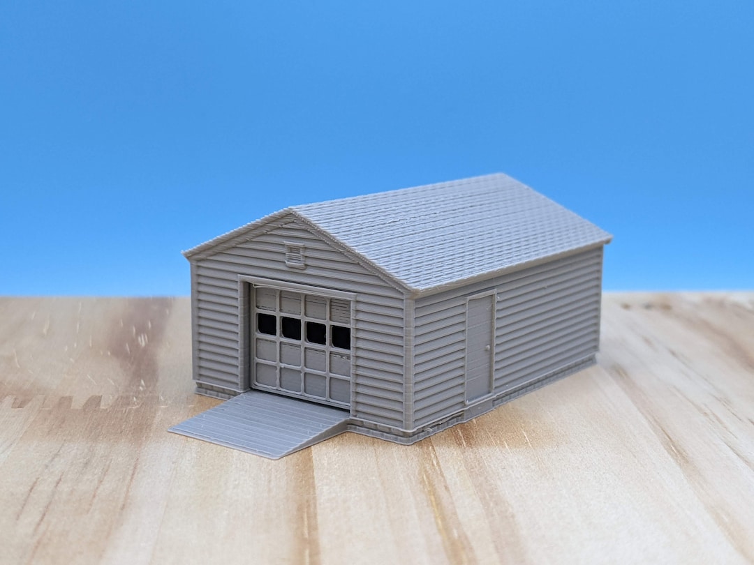 Hoscale Single Car Garage 187 Scale Building Etsy