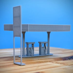 HO-Scale - Gas Pumps - 1:87 Scale Building House