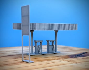 S-Scale - Gas Pumps - 1:64 Scale Building House