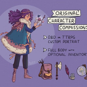 Custom D&D Character Art Commission: Full Body OC Portrait (Digital File)