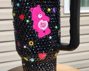 Black Bling Swear Bear 40oz Tumbler: Adult Humor Gift
