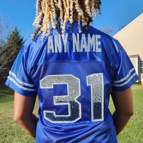 Custom Bling Jersey, Custom Jersey, Custom Football Jersey, Bling Football Jersey, Unisex Bling Jersey, Women's Bling Jersey, Replica Jersey