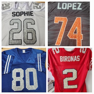 Custom Bling Football Jersey: Personalized Rhinestone Sport Jersey