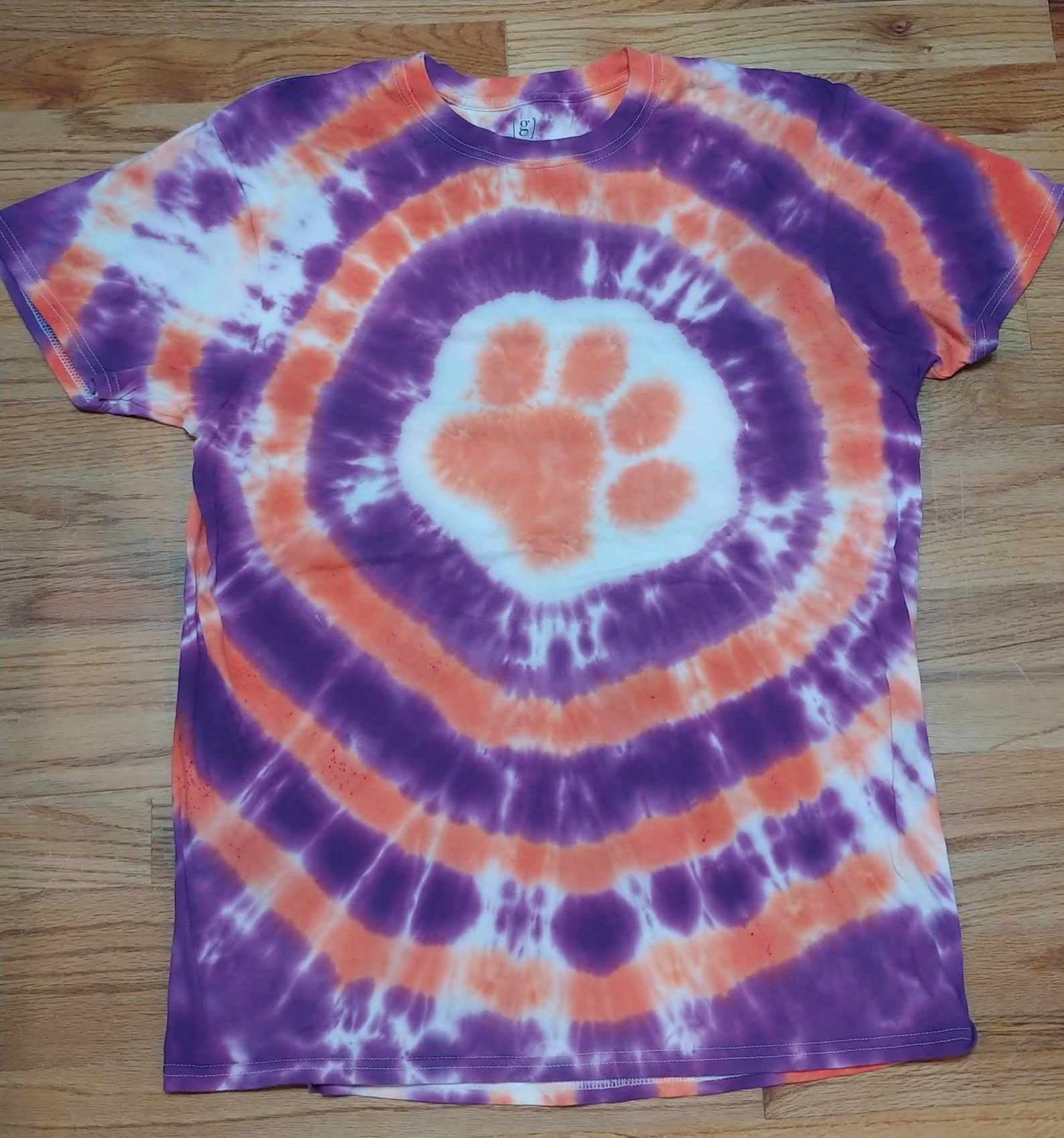 Large Adult Clemson-inspired Tiger Paw Print Tie-Dye Cotton | Etsy