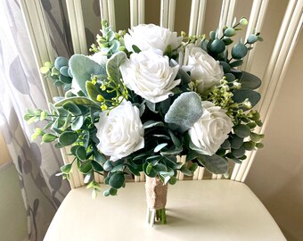 White Bridal Bouquet Etsy White Bridal Bouquet Etsy