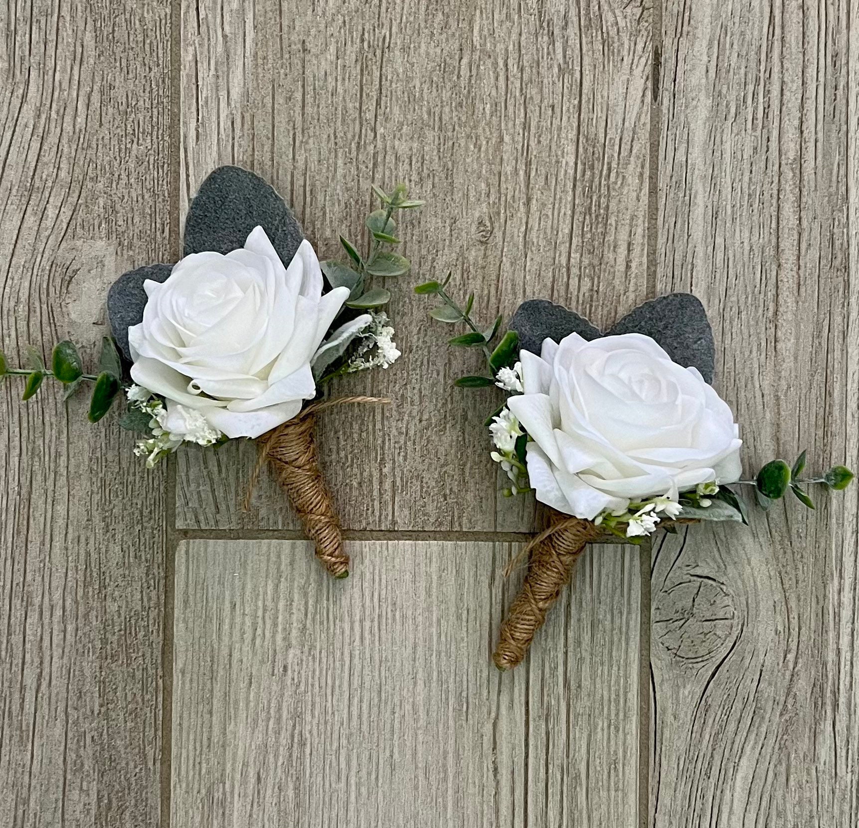 Mini rose and eucalyptus wedding bouquet bouquet boutonniere set