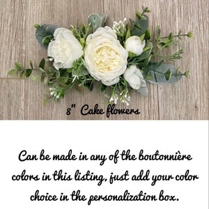 Peony boutonniere with eucalyptus, ivory cream wedding boutonnieres, faux silk blush pink homecoming boutonniere, dusty purple prom image 9