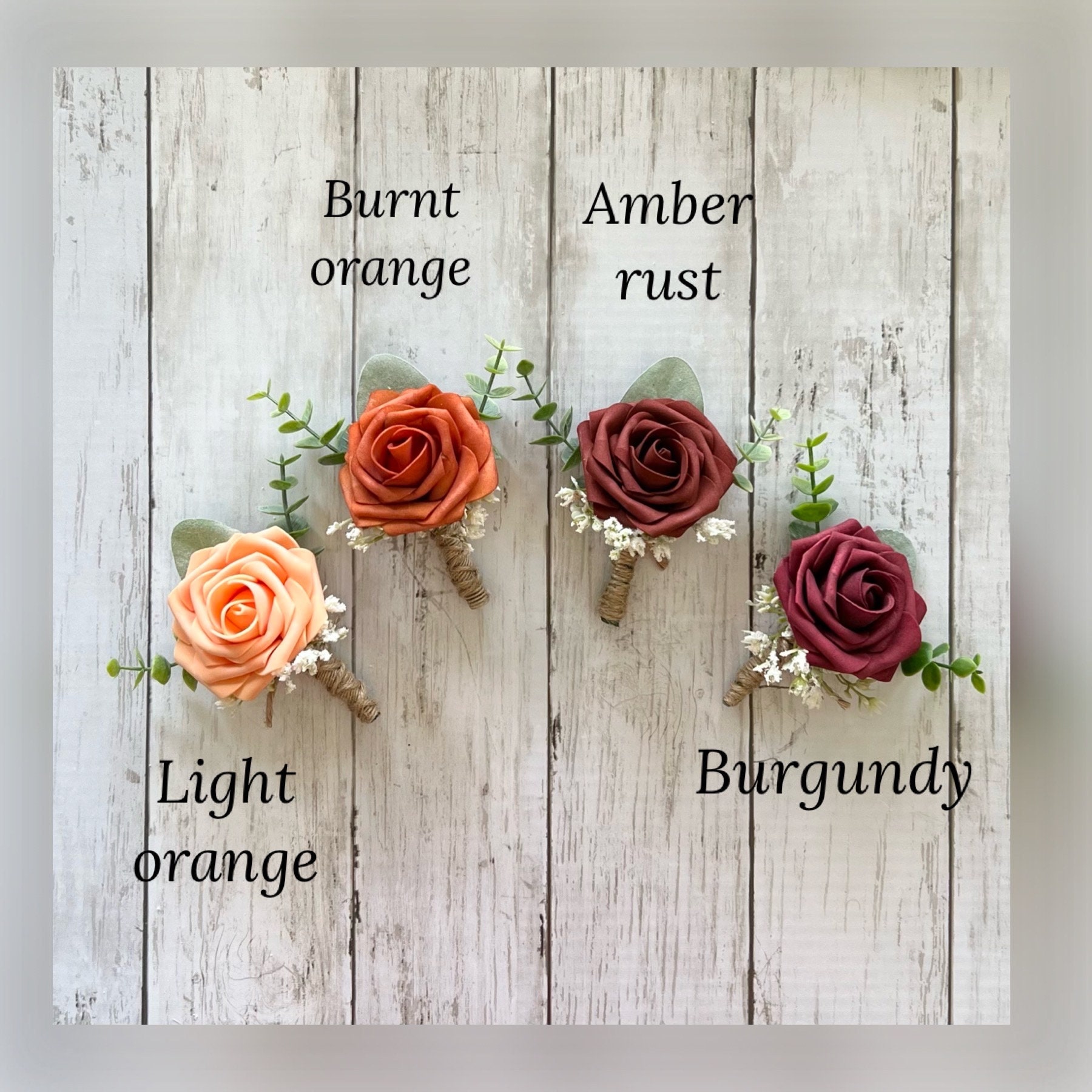 Burnt Orange Rose Boutonniere With Eucalyptus, Light Orange Wedding Flower  Boutonnieres,homecoming Boutonniere Groom Prom Terracotta - Etsy New Zealand, image size:1800x1800