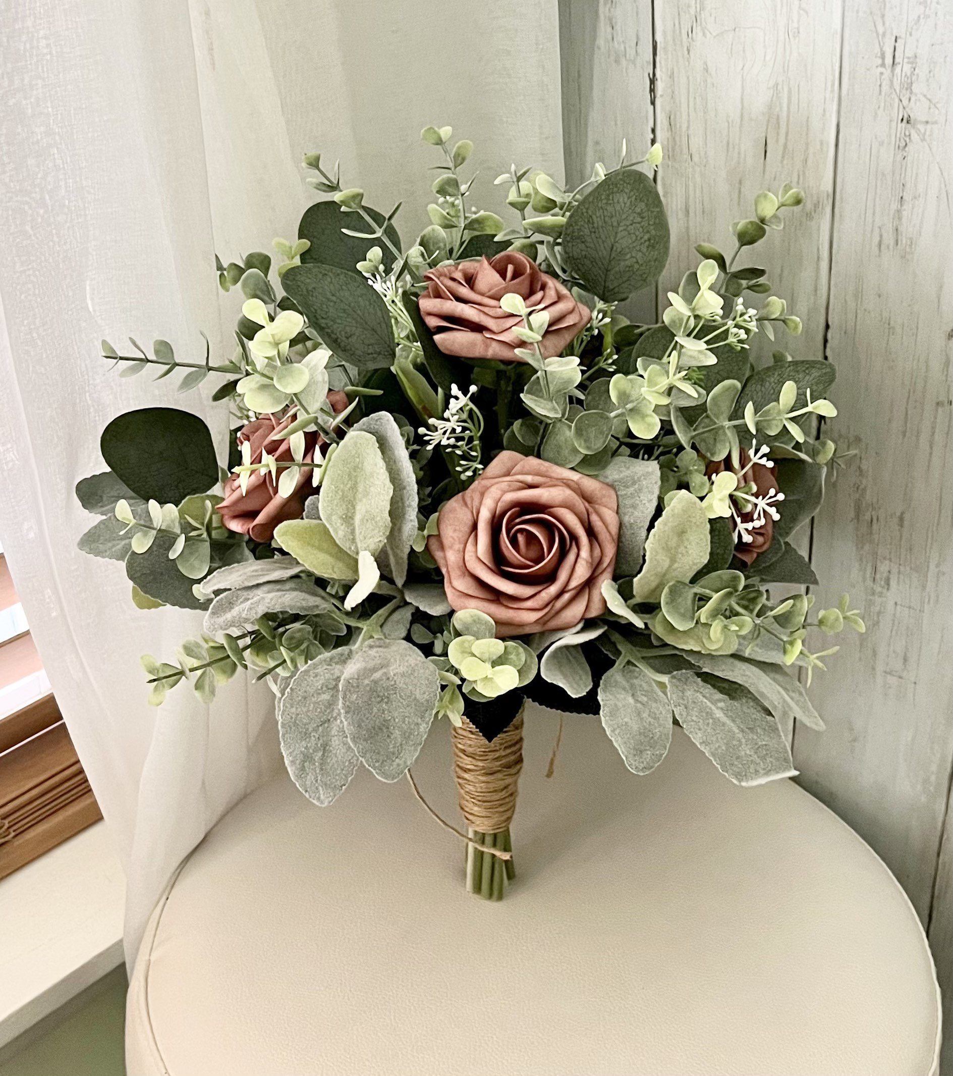 Hand Held Artificial Rose Bridal Bouquet With Crystals Perfect Sage Green  Wedding Accessories For Brides And Bridos From Weddings_mall, $28.79