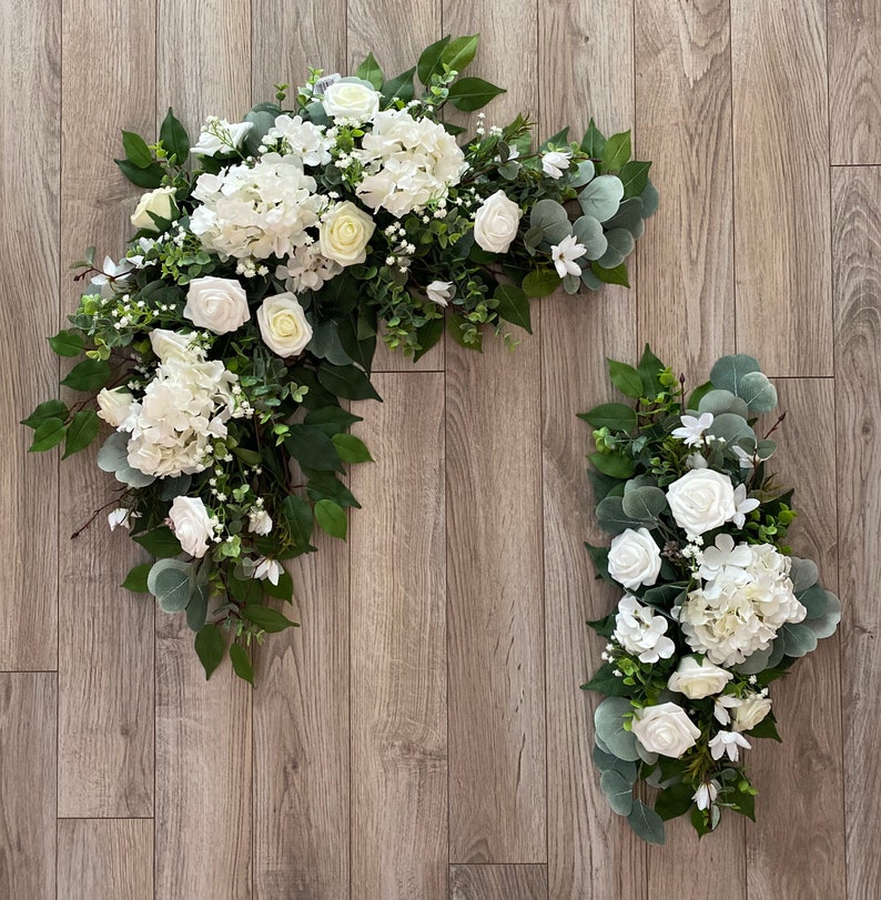 Wedding arch arrangement corner swag and side piece for Etsy